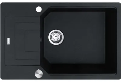 Produktbild von Franke Spüle URBAN UBG 611-78 XL in ONYX mit Excenterbedienung Drehknopf Edelstahl / Ausschnittmaß 760 x 480 mm / Granitspüle