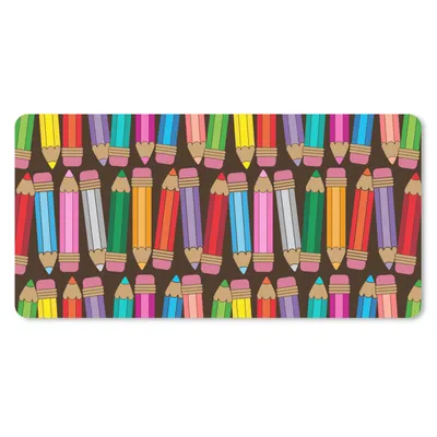 Produktbild von MuchoWow® Schreibtischunterlage Bleistift - Muster - Abstrakt - Regenbogen 80x40 cm - XXL Mauspad - Gaming Mauspad