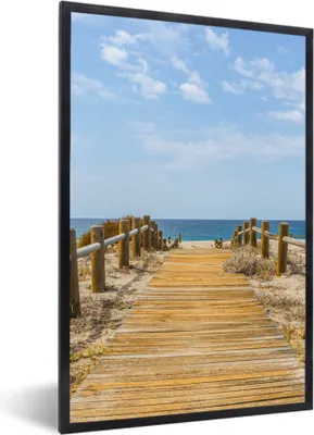 Produktbild von MuchoWow® MuchoWow® Gerahmtes Poster Strand - Weg - Sommer 20x30 cm - Poster mit zchwarzem Bilderrahmen - Drucken - Bilder Poster im Rahmen