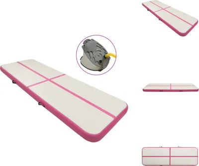 Obrázok produktu pre vidaXL Nafukovacia gymnastická podložka s pumpou 300x100x20 cm PVC ružová - Podložky na jogu a pilates