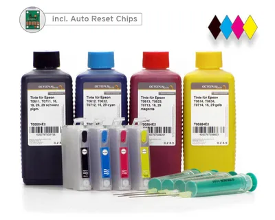 Produktbild von Fill In Druckerpatronen für Epson 29 mit Auto-Reset-Chips und 4x Tinte