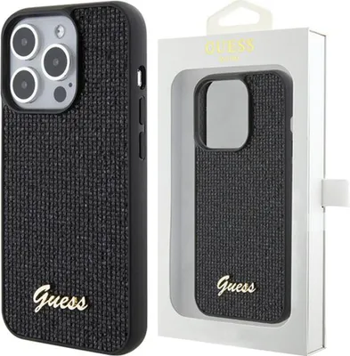 Produktbild von Guess, Hülle für iPhone 15 Pro Spiegeloptik mit Strassdesign, Schwarz