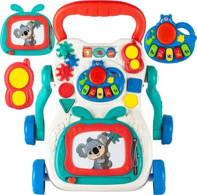 Produktbild von Malplay Laufwagen mit Zaubertafel Piano und Baby Handy Lauflernhilfe Gehhilfe Musik Spielzeugen Lauflernwagen für Babys ab 6 Monaten