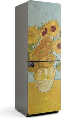 Obrázok produktu pre Slnečnice Van Gogh - Magnetický kryt na chladničku - magnetický kryt na chladničku - samolepiaca magnetická tabuľa - magnetická fólia na dvere chladničky - 60x180 cm