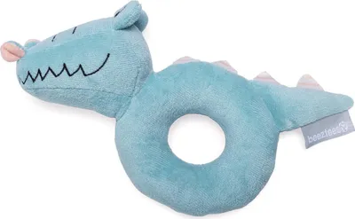 Produktbild von Beeztees Hundespielzeug Puppy Krokie blau mit Rassel aus Plüsch