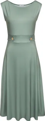Produktbild von LASCANA Midikleid mit dekorativen Riegeln und goldenen Zierknöpfen, bügelfreie Qualität sage green Größe 42