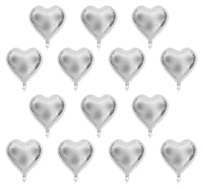 Produktbild von 10 Stück 10" Herz-Aluminiumfolienballons für Partys, Hochzeiten und Geburtstage (Silber)