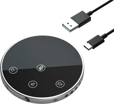 Produktbild von Mikrofon Konferenz Freisprechmikrofon mit Lautsprecher, 360° omnidirektionaler Kondensator, Touch Tasten PC-Computermikrofon,  Windows Mac für PC