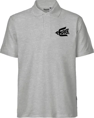 Produktbild von Huuraa Herren Polo Shirt Peace Friedenstaube L Sport Grey Bio Baumwolle Fairtrade Poloshirt Geschenkidee