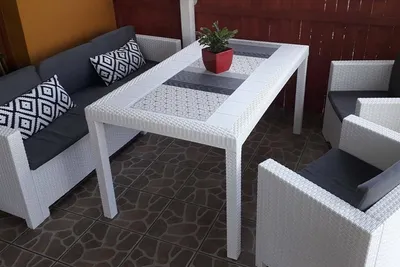 Produktbild von Bica Gartentisch Houston 9094 Polypropylen Weiß 150x90x74 cm