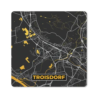 Produktbild von MuchoWow® Mauspad Mousepad Gold - Deutschland - Karte - Troisdorf 20x20 cm - Mousepads - Maus Mat - Pad - Mausunterlage - Desk Mat - Bureauartikeln