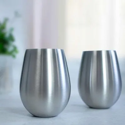 Zdjęcie produktu dla Dwa kubki ze stali nierdzewnej 304 – kubki podróżne 500 ml bez pokrywki – kubki ze stali nierdzewnej bez BPA (2 sztuki – 500 ml, matowe)