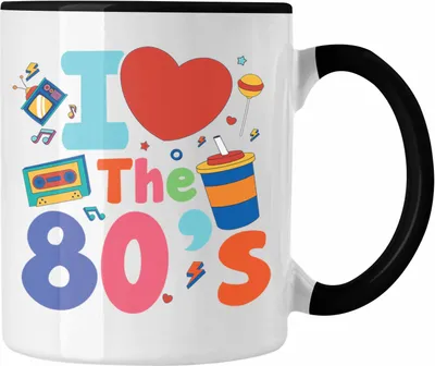 Produktbild von Trendation - 80er Jahre Tasse Geschenk Achziger Geschenkidee Party (Schwarz)