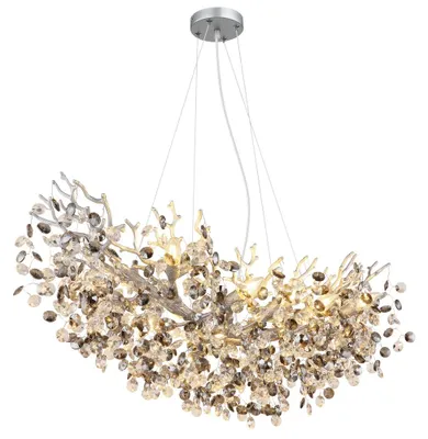Productafbeelding van Hanglamp Queena zilvergrijs 100cm