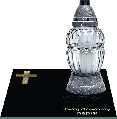 Zdjęcie produktu dla Szklana Podstawka Pod Znicze 25X25Cm Z Twoim Dowolnym Napisem