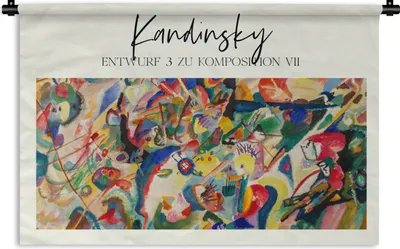 Produktbild von MuchoWow® Wandteppich Wandbehang Malerei - Wassily Kandinsky - Abstrakt 90x60 cm Tapisserie Dekoration Wandtuch - Wandskulpturen - Bildteppich
