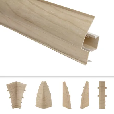 Produktbild von PVC Sockelleisten Sparpakete Fußbodenleisten 23x65mm Modern Kabelkanal