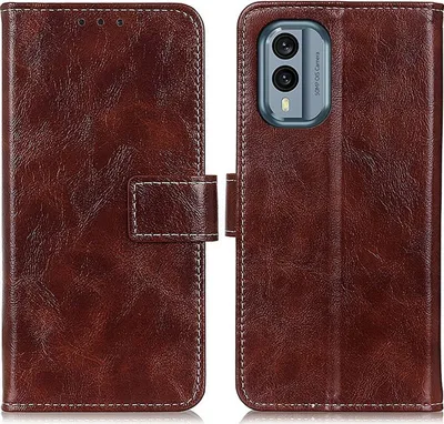Produktbild von Mobigear Basic  Nokia X30 Hülle Klapphülle Geldbörse - Braun