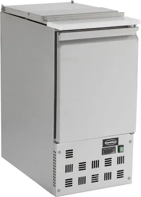 Image de Bar à salades gastro 109 L – inox, 1 porte, idéal comme table à pizzas ou unité réfrigérée de comptoir
