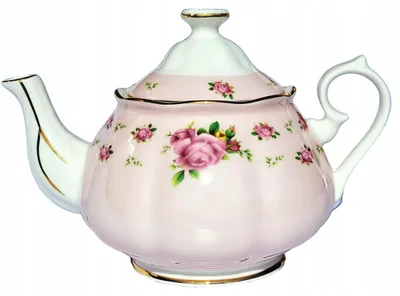Productafbeelding van Porseleinen theepot gouden decoraties rozenroze elegante koffieservies