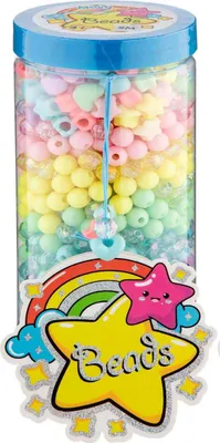 Produktbild von Regenbogenfarbene Perlen im Glas