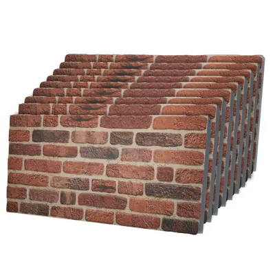 Produktbild von 3D Wandpaneele | Styropor Verkleidung mit natürlicher Ziegelsteinoptik | Ideal für Küche, Wohnzimmer, Schlafzimmer | 9 Paneele 100 x 50 cm (40" x 20")