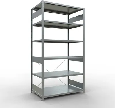 Produktbild von Schulte Fachbodenregal MULTIplus250 Stecksystem | Grundregal | HxBxT 250x130x80cm | 6 Ebenen | Fachlast 250kg | Verzinkt