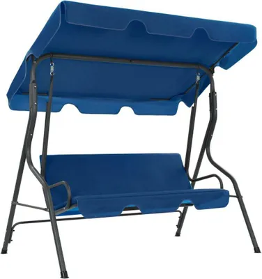 Image de The Living Store Balancelle hollywoodienne bleu foncé 170×110×153 cm Tissu