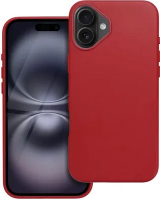 Productafbeelding van Leren hoesje voor iPhone 16 Plus, compatibel met MagSafe, kleur: rood