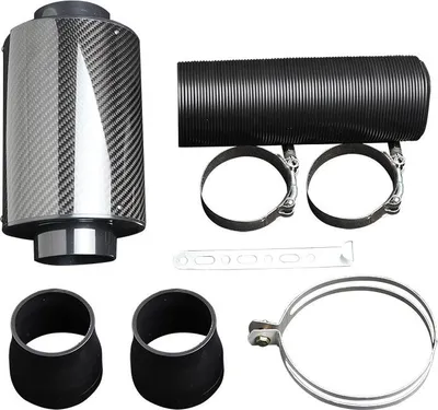 Image de Kit de filtre à air froid en fibre de carbone, kit de tuyaux à induction pour voiture