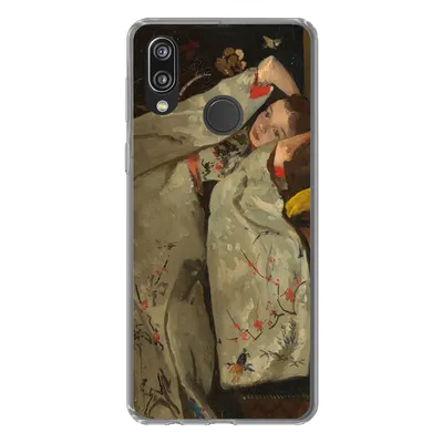 Produktbild von MuchoWow® Handyhülle Schutzhülle Hülle für Huawei P20 Lite (2020) Mädchen im weißen Kimono - Gemälde von George Hendrik Breitner Silikon Softcase Handy Hülle - Kartenhalter