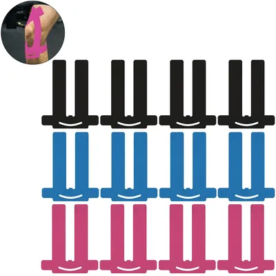 Produktbild von Sporttape 12 Stück, elastisches Kinesiologie Tape für Arme und Knie, 3 Farben Schwarz Blau Pink, atmungsaktiv
