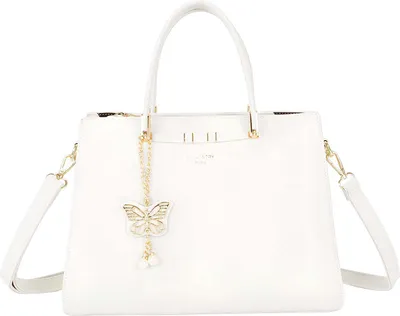 Image de Gallantry, sac femme Ariane avec pendentif papillon et bandoulière, blanc