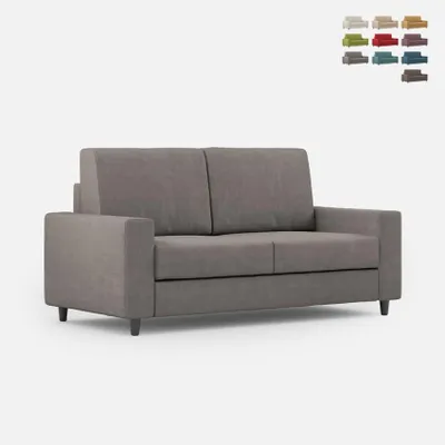 Produktbild von 2-Sitzer Sofa aus Stoff 168 cm, klassisch modernes Design Sakar 140 - Grau