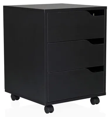 Obrázok produktu pre hjh OFFICE Mobilný podstavec s 3 zásuvkami ORGANISER Kancelársky vozík Drevotriesková doska potiahnutá melamínom 52,5 x 40,0 x 40,0 cm