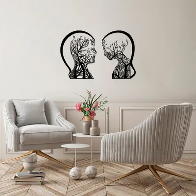 Zdjęcie produktu dla Wallity, Tree- SKL2393, Czarny, Inne dekoracje do domu, 52 x 70 cm, 100% metal (Grubość: 1