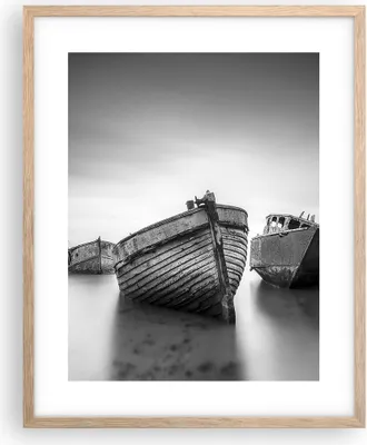 Produktbild von Gerahmtes Poster - Rahmen in heller Eiche - £ódŸ Wrack Schiff - 40x50 cm - Wand Bild - Wanddeko - Wandbilder - Kunstposter - Wandposter - Bilderrahmen - Bilder - Kunstdruck - P2NPA40x50-4999