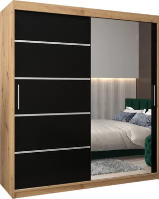 Produktbild von Kleiderschrank, Schiebetürenschrank Schlafzimmer, Schrank mit Spiegel VERONA 2 180 cm