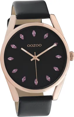Produktbild von Oozoo Damen Armbanduhr schwarz Analog Timepieces Lederarmband D2UOC10819