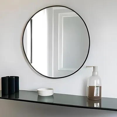 Produktbild von Moderner Spiegel BARCA schwarz Ø80 cm Aluminium