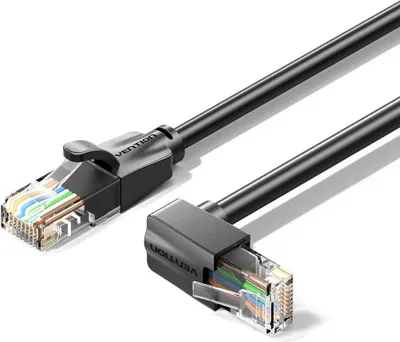 Produktbild von Vention Cat.6 UTP abwärts rechtwinkliges Ethernet Patch Kabel 10M Schwarz