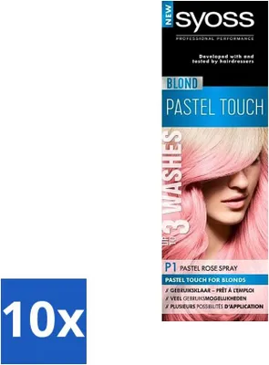 Productafbeelding van Syoss Color Blond Pastel Touch P1 Pastel Rose - Haarkleurspray - Pastel Rose - Voordeelverpakking - 10 stuks