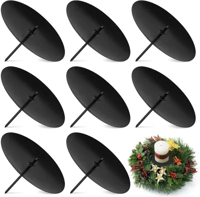 Productafbeelding van Metalen adventskalenderkaarsenhouders - Set van 8 - 6 cm - Metalen broche voor adventskrans decoratie