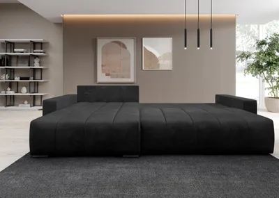 Produktbild von FurMeb24 ECKSOFA NAVO mit Schlaffunktion und bettkasten 278 x 178 cm GRAPHIT - linke Seite