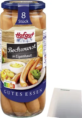 Produktbild von Hofgut Bockwürste in Eigenhaut (8/360g Glas) + usy Block