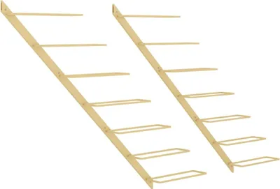 Produktbild von vidaXL Wand-Weinregale für 7 Flaschen 2 Stk. Golden Metall