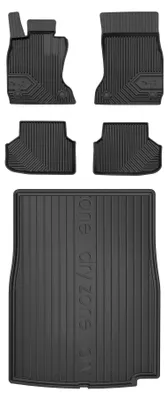 Produktbild von Gummimatten + Kofferraumwanne für BMW Seria 7 F01 2008-2015 (Limousine, Standard-Kofferraum) – Schwarz, passgenau – Wielganizator