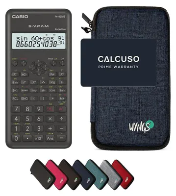 Produktbild von Casio fx-82MS 2nd edition inkl. WYNGS Schutztasche Blau - Wissenschaftlicher Taschenrechner - Basic Set