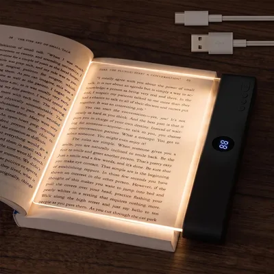 Produktbild von Leselampe Buch Wiederaufladbare Dimmbar 3 Farbtemperatur mit Timer Buchlampe Nachttischlampe Nachtlicht Leselicht, Schwarz