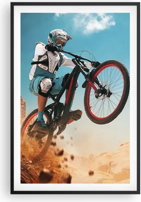 Produktbild von Gerahmtes Poster - Schwarzer Rahmen - Fahrrad Sport Helm - 61x91,5 cm - Wand Bild - Wanddeko - Wandbilder - Kunstposter - Wandposter - Bilderrahmen - Bilder - Kunstdruck - Wandbild - P2BPA61x91-4098